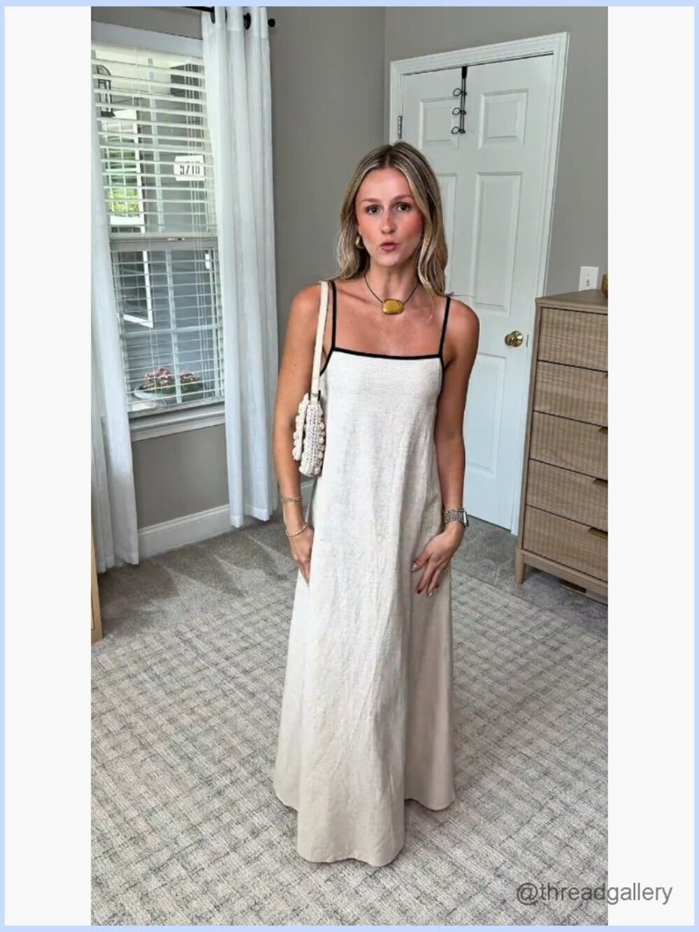 Linen Maxi Dress Spaghetti Strap Backless Casual Beach Party - Picture 7 of 7